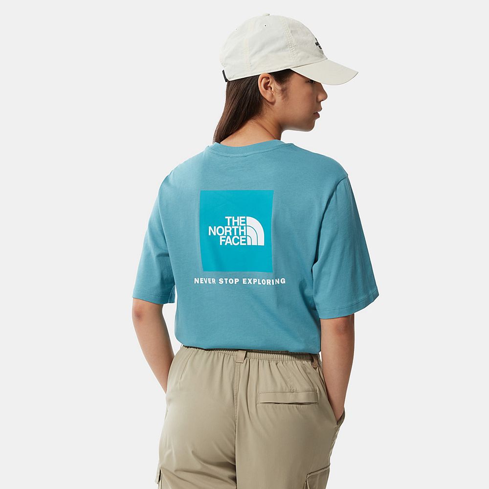 The North Face T-Shirts Womens Australia - The North Face Relaxed Redbox Blue (NQF-980736)